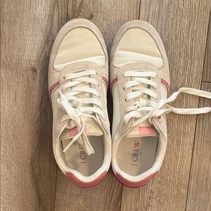J. Crew Women's Sneakers in Cream and Pink